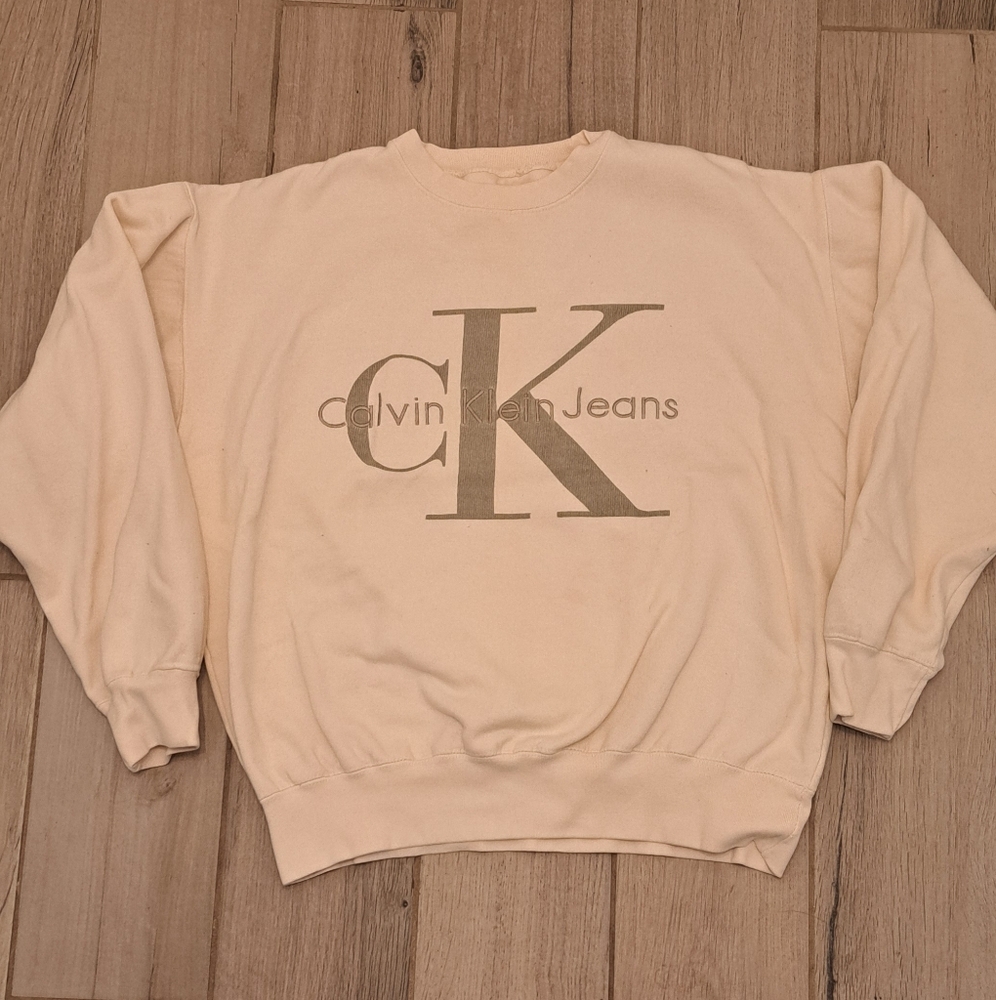 Large Womens Calvin Klein Cream Sweatshirt
